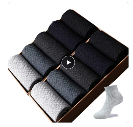 10 Pair (১০ জোড়া) Anti Bacterial Cotton Socks (Semi long) - 1039