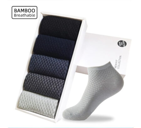 5 Pair (৫ জোড়া) Anti Bacterial Cotton Socks (Semi long) - 1037
